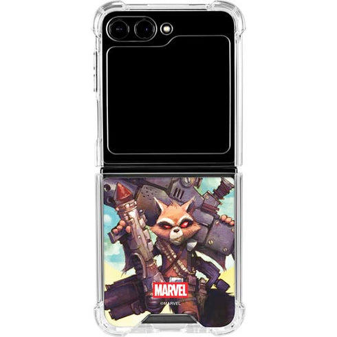 Marvel Rocket Raccoon Armored Arsenal Galaxy Z Flip6 Clear Case
